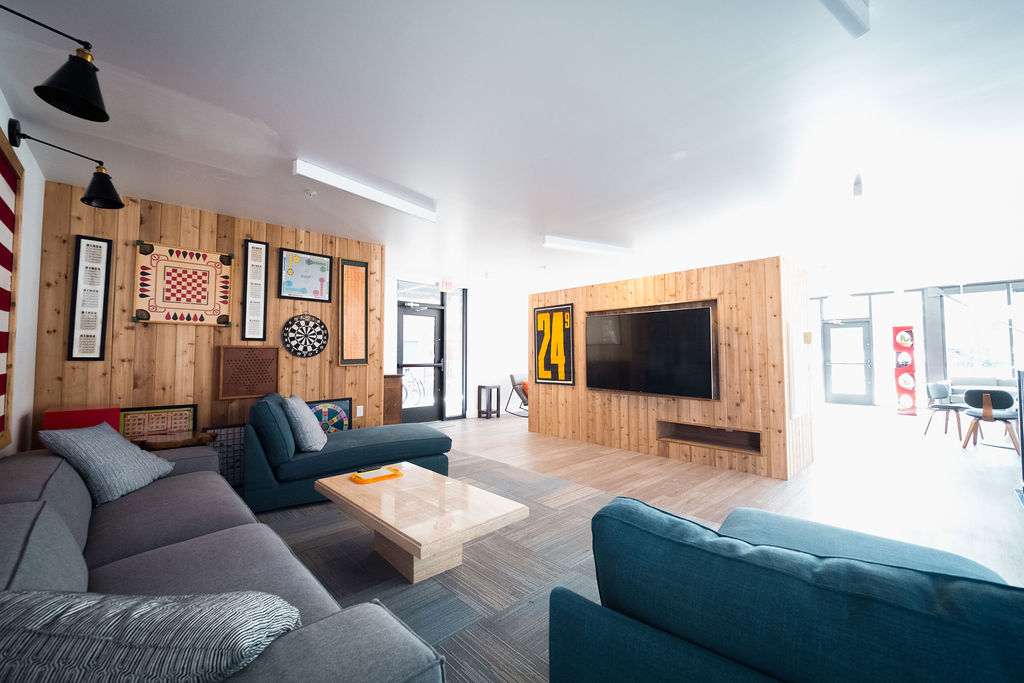 indoor recreational game lounge area